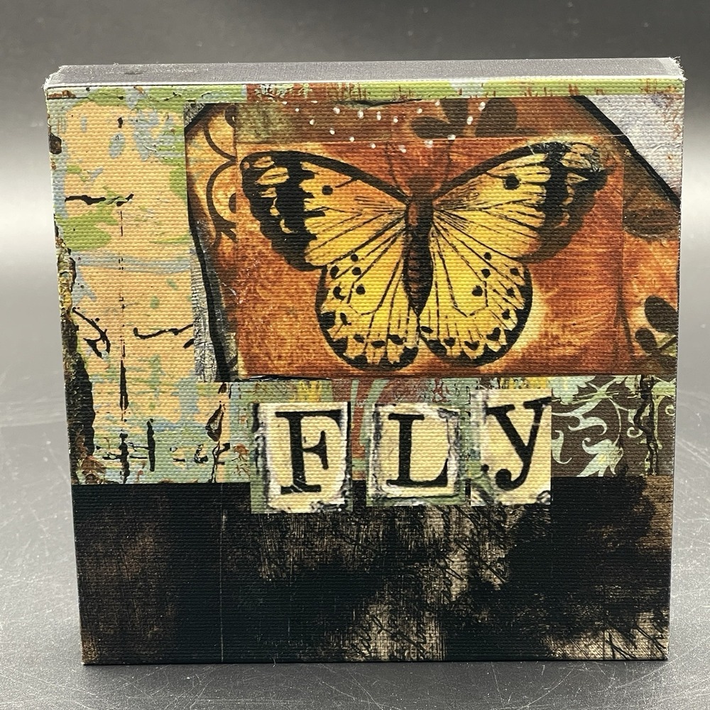 Kelly Rae Roberts Fly Butterfly Wall Art Plaque 6x6 Demdaco Inspirational